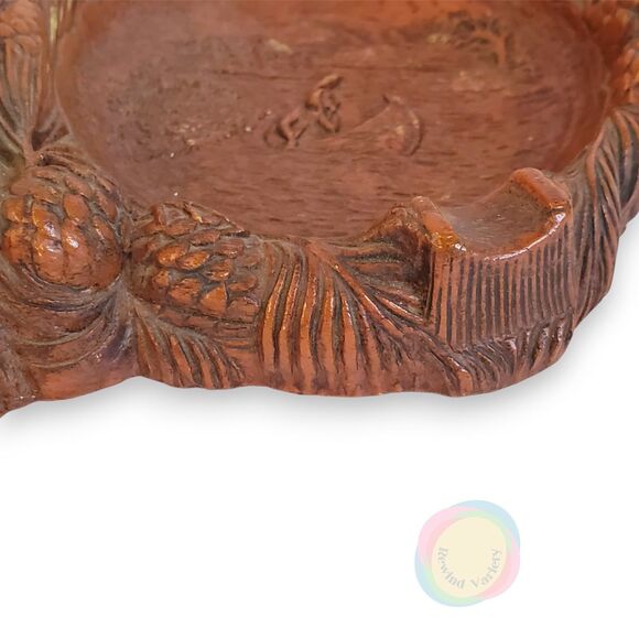 VTG ANCO Redwood Ashtray Cigarette Box Mid Century Resin Bakelite Kitschy - Picture 12 of 16